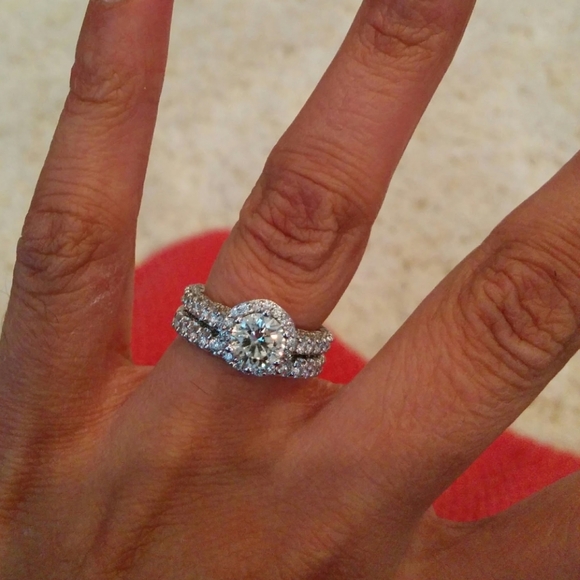 Tacori Style Diamond Engagement Ring and Wedding Band - Picture 5 of 5